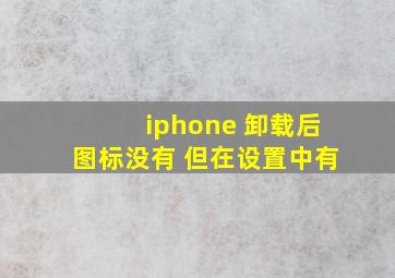 iphone 卸载后图标没有 但在设置中有